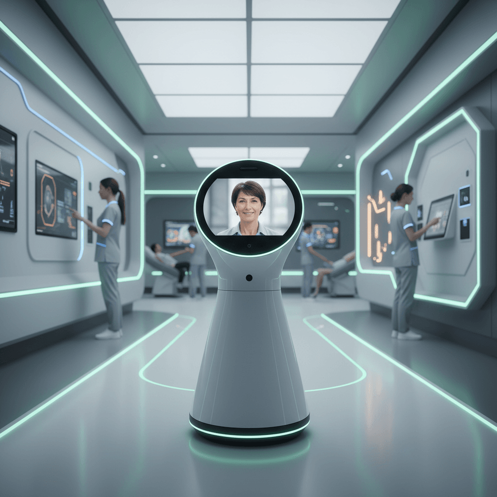 Telepresence robot in healthcare facility